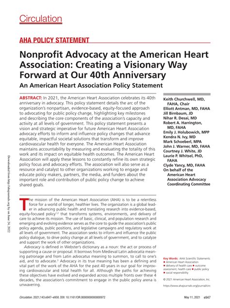 Nonprofit Advocacy at the American Heart Association: Creating a .